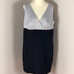 18W Enfocus Silver & Black Cocktail Dress